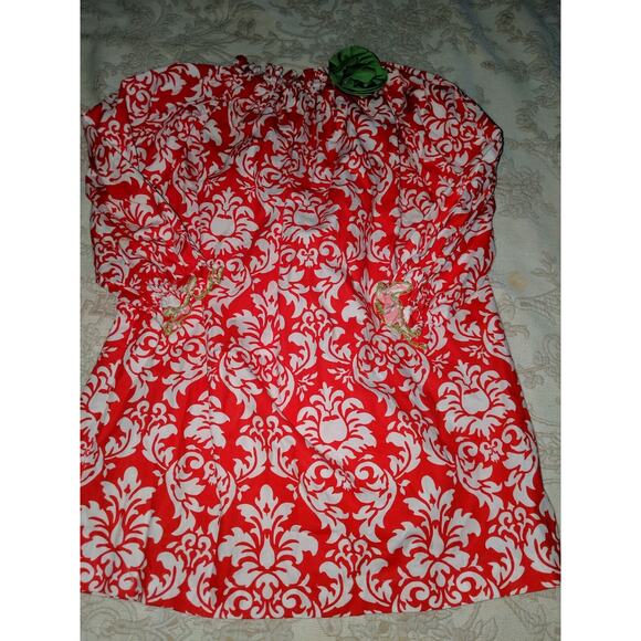 Le Za Me Girls Sz. 4 Red & Green Floral Dress. Beautiful, Classic - Picture 3 of 8